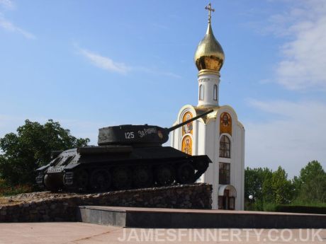 Tank Monument and Church in Tiraspol.
