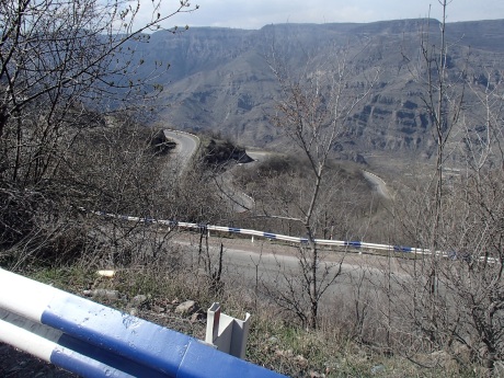 Climbing out of the valley south of Vorotan, Armenia.