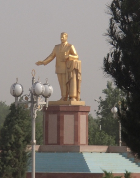 Golden statues of former President-for-life Niyazov litter Turkmenistan.