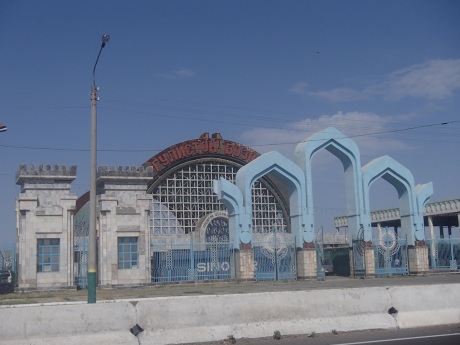 Some bold communist architecture outside Golistan, Uzbekistan.